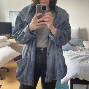 Vintage Blue Leather Jacket